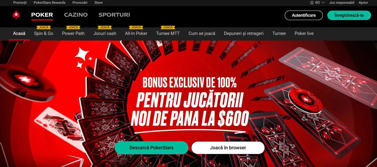 cazinouri online străine în România Pokerstars Casino